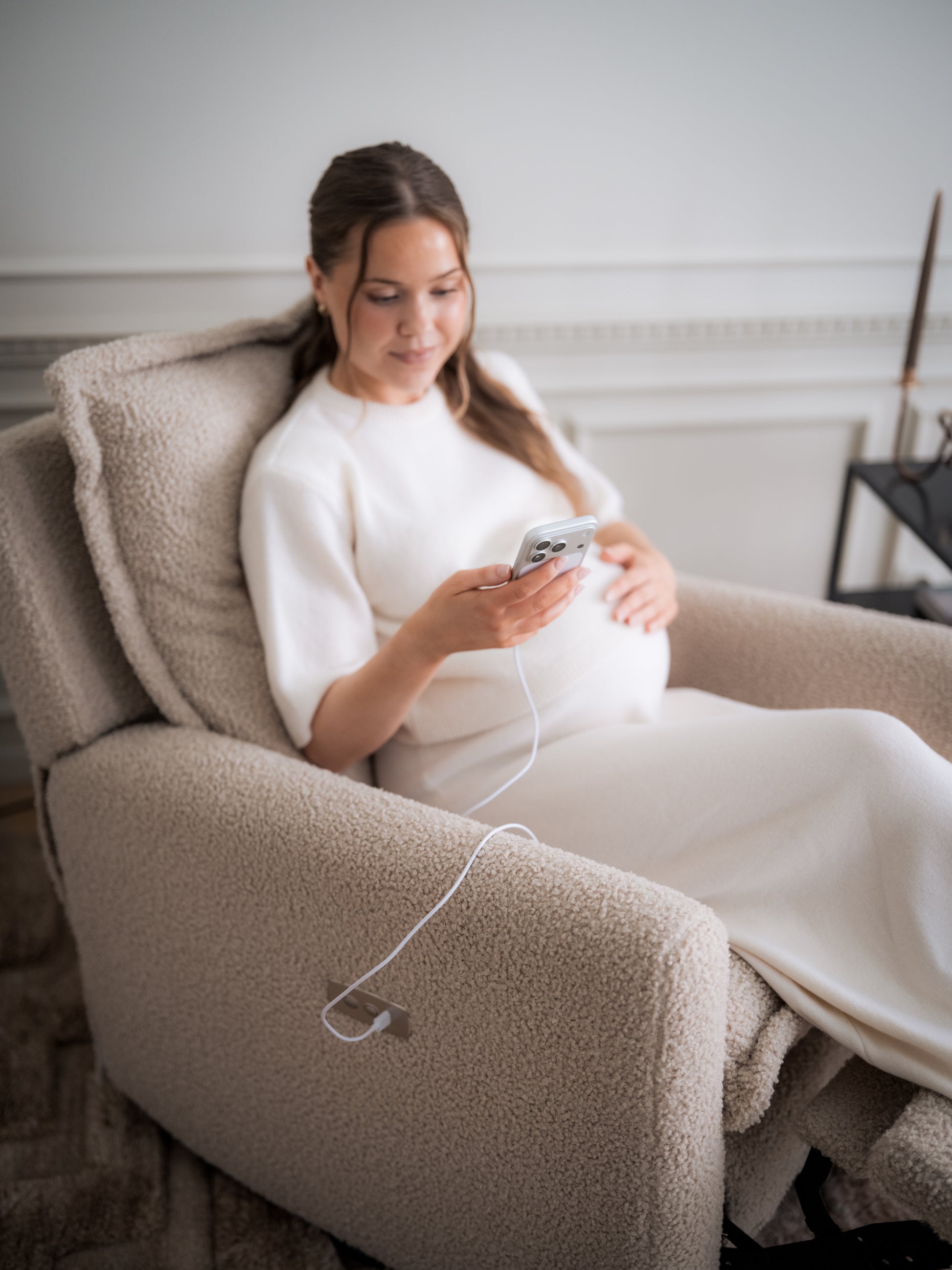 Mamine Justerbar Amningsstol - Mjuk Taupe